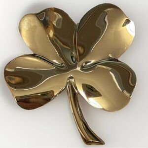Vintage Gerity 24k Gold Plated Four Leaf Clover Hanger/Paper Weight #5384